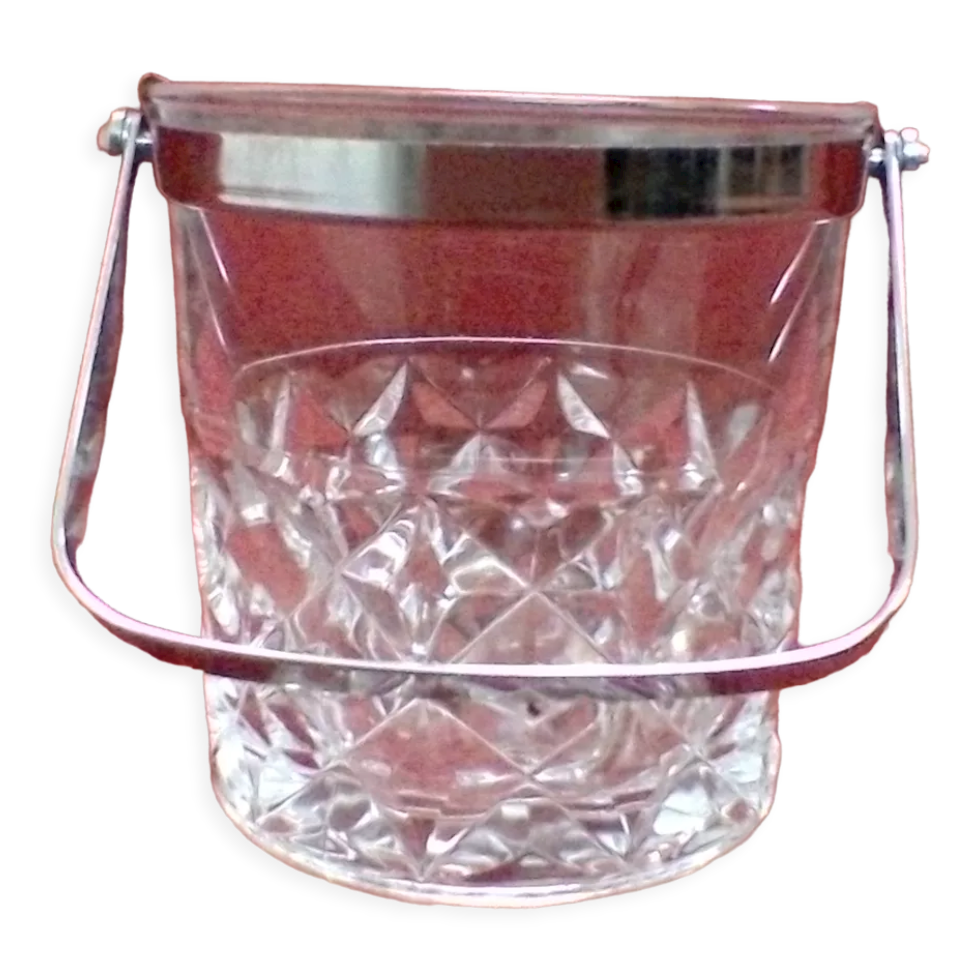 Crystal ice bucket, vintage.
