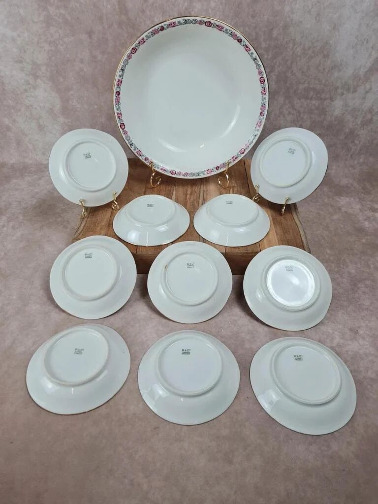 Lot ancien 10 coupelles + grand saladier