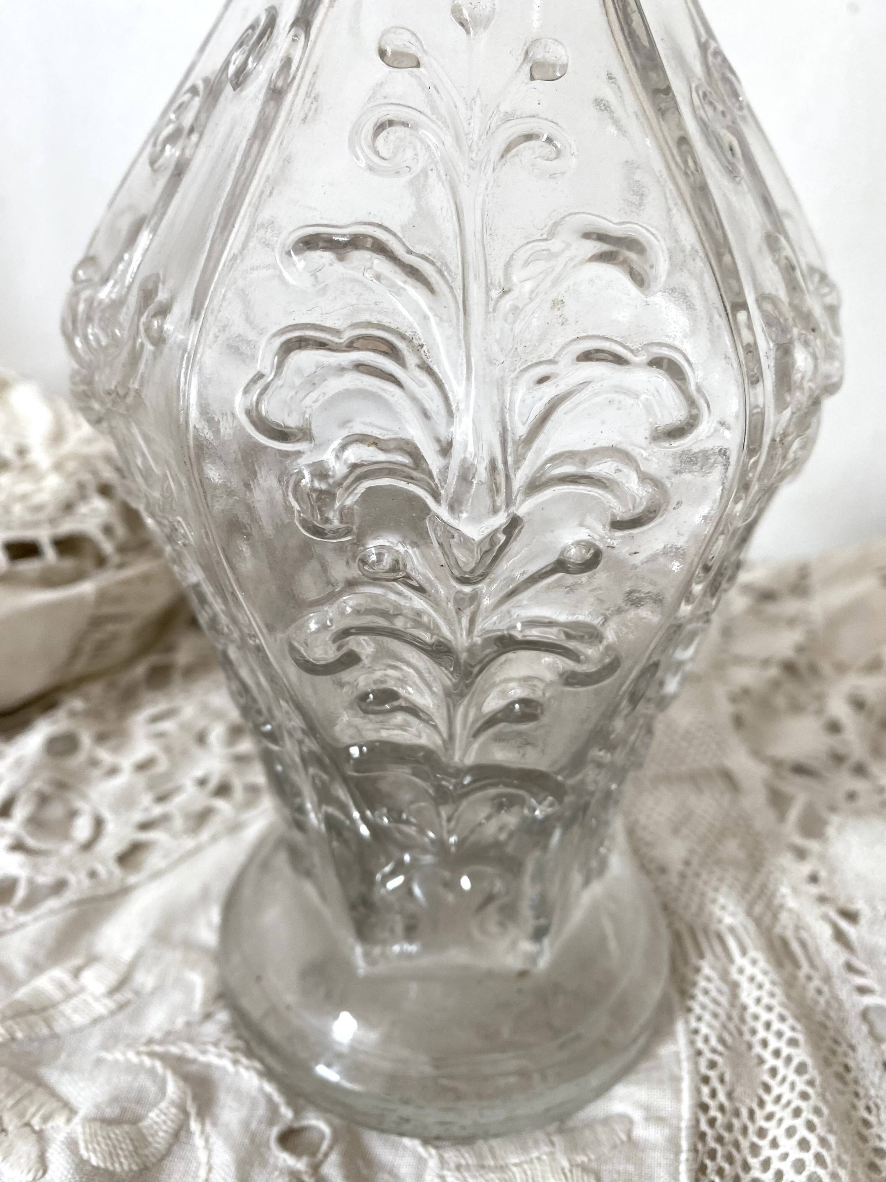 Antique molded glass carafe