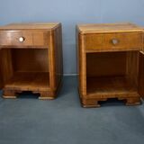 1940s pair of Art Deco bedside tables, Czechoslovakia