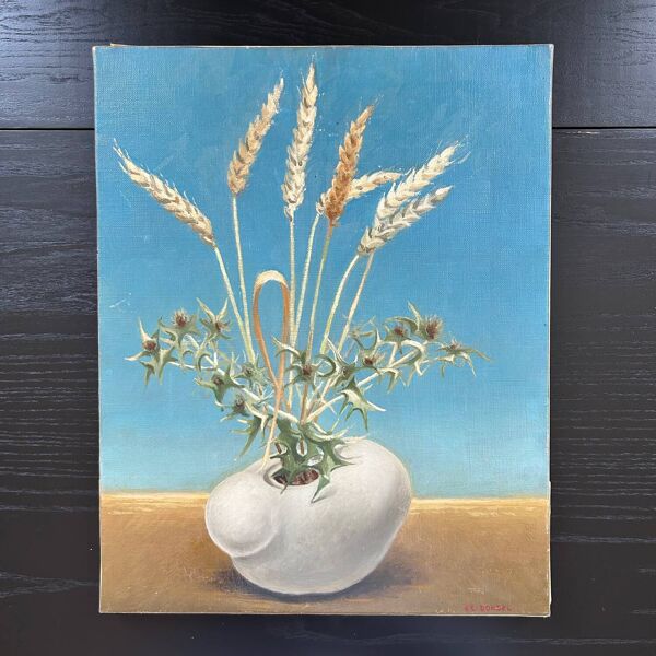 Tableau épis de blé et chardons