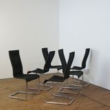 Set of 6 cane and chrome dining chairs by Axel Bruchhäuser for Tecta