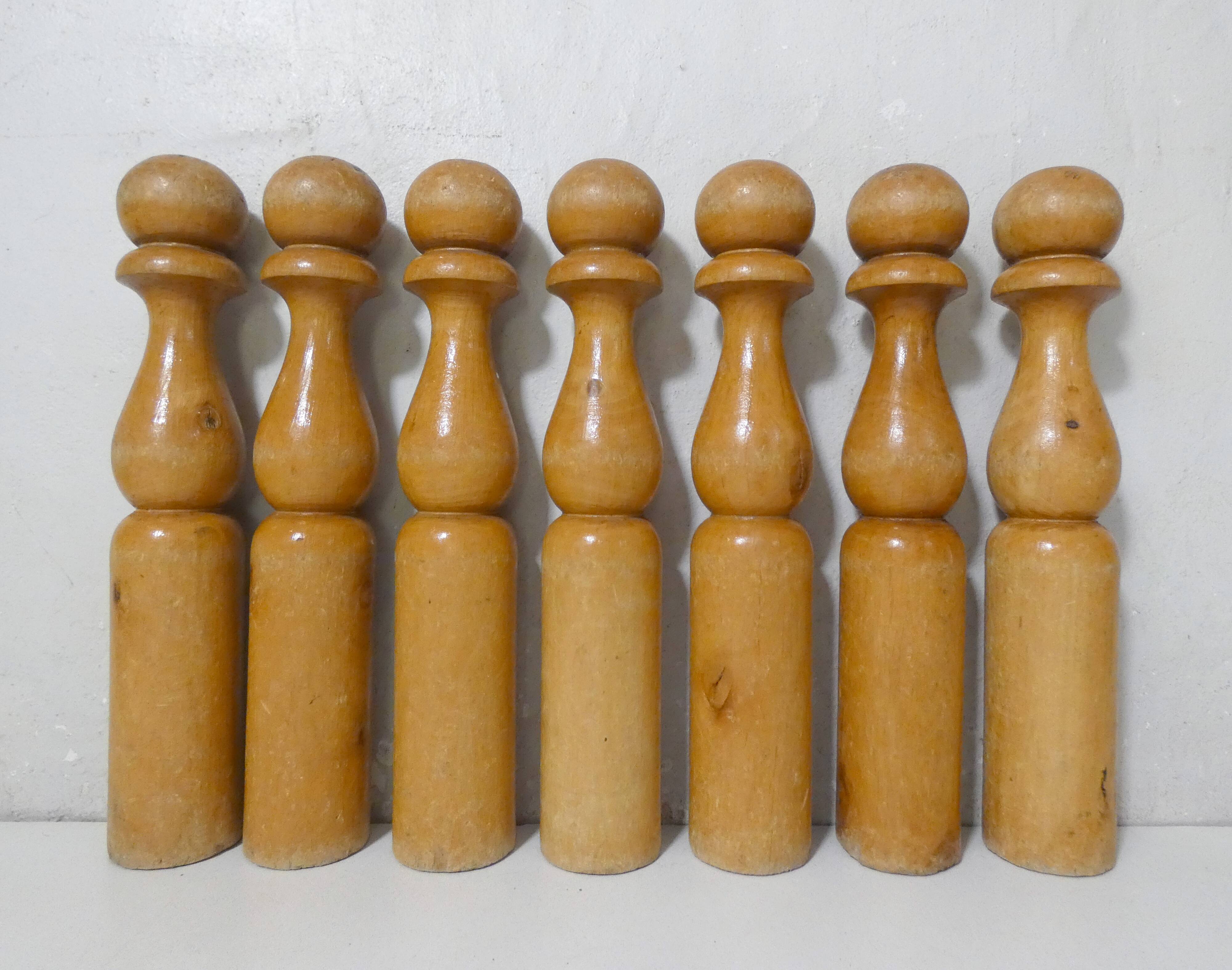 Old wooden bowling game