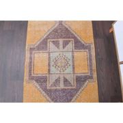 Vintage Turkish Oushak Handmade Wool Cotton Orange Runner Rug 95x375