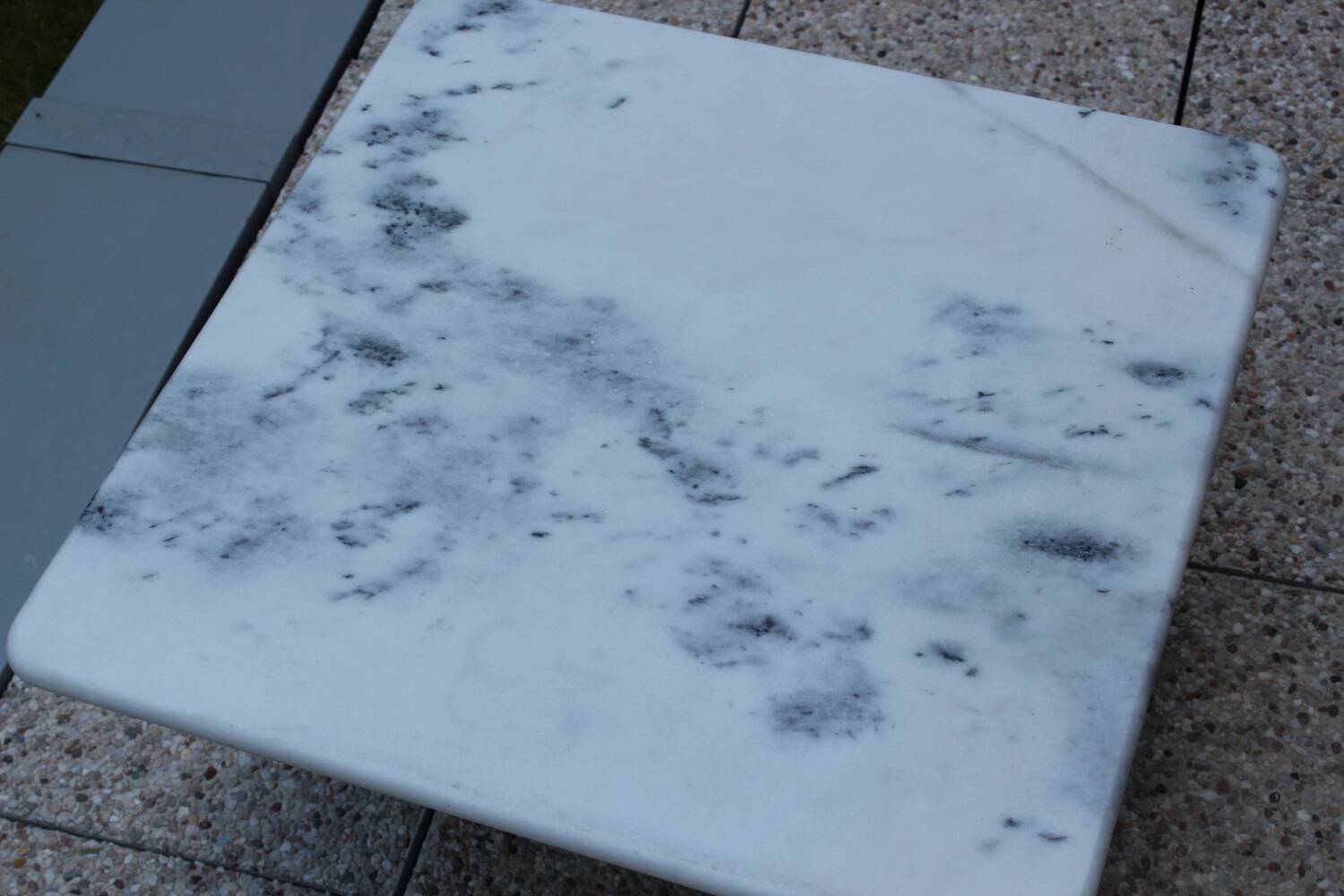 Vintage white marble coffee table
