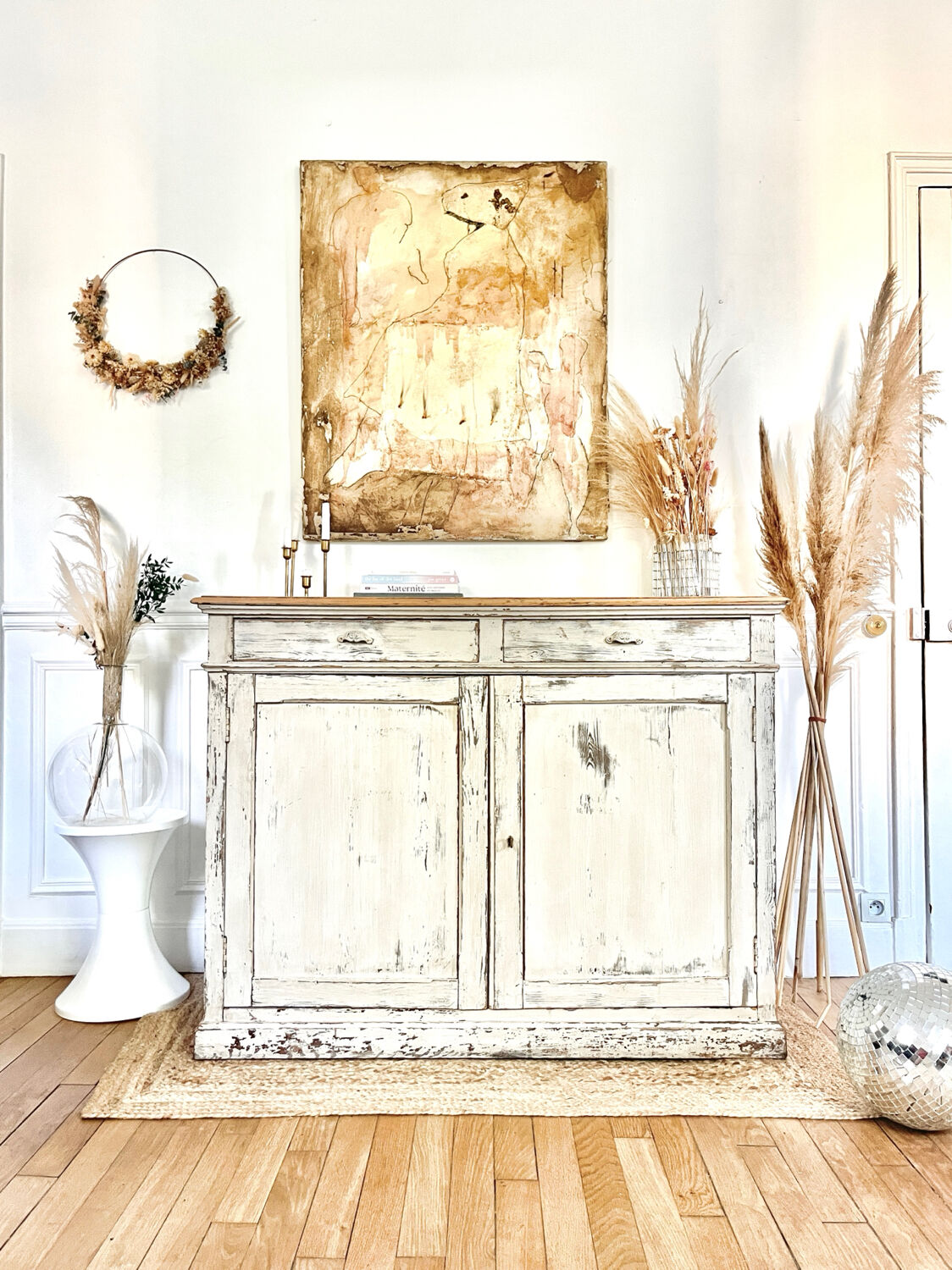 Antique patinated sideboard