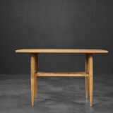 Cherry wood coffee table with shelf Vintage Mid-Century Modern Scandinavian