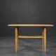 Cherry wood coffee table with shelf Vintage Mid-Century Modern Scandinavian