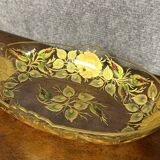 Crystal centerpiece cup painted with gold motifs circa 1900