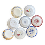 8 mismatched old plates