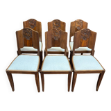 Set of 6 art deco chairs
