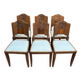 Série de 6 chaises art deco