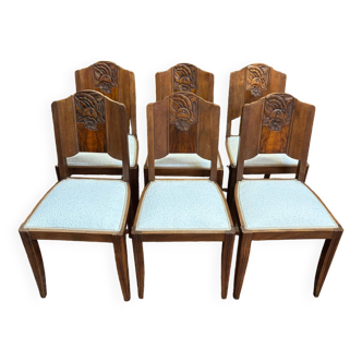 Série de 6 chaises art deco