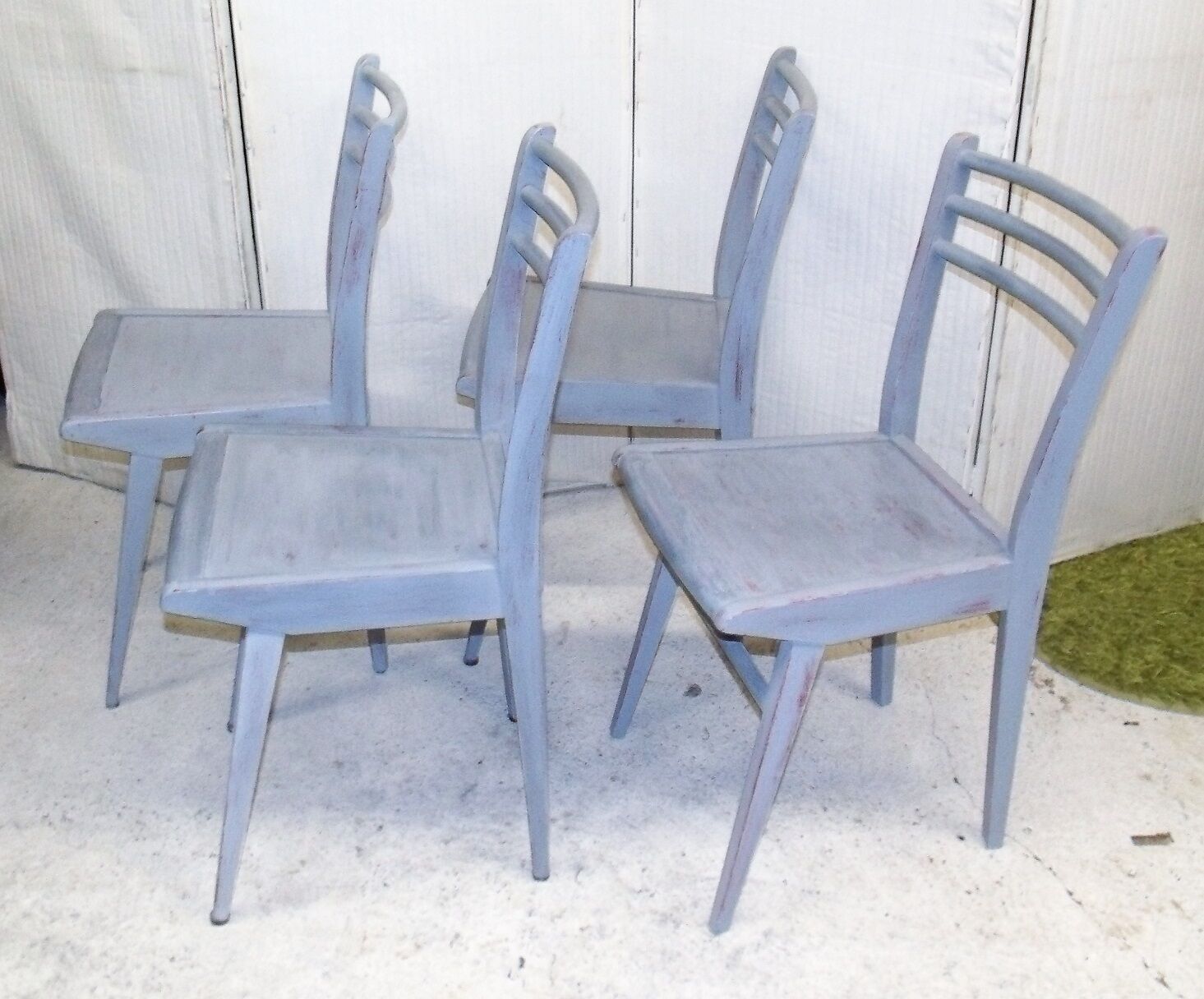 Lot of 4 Chair 1950 luterma painted