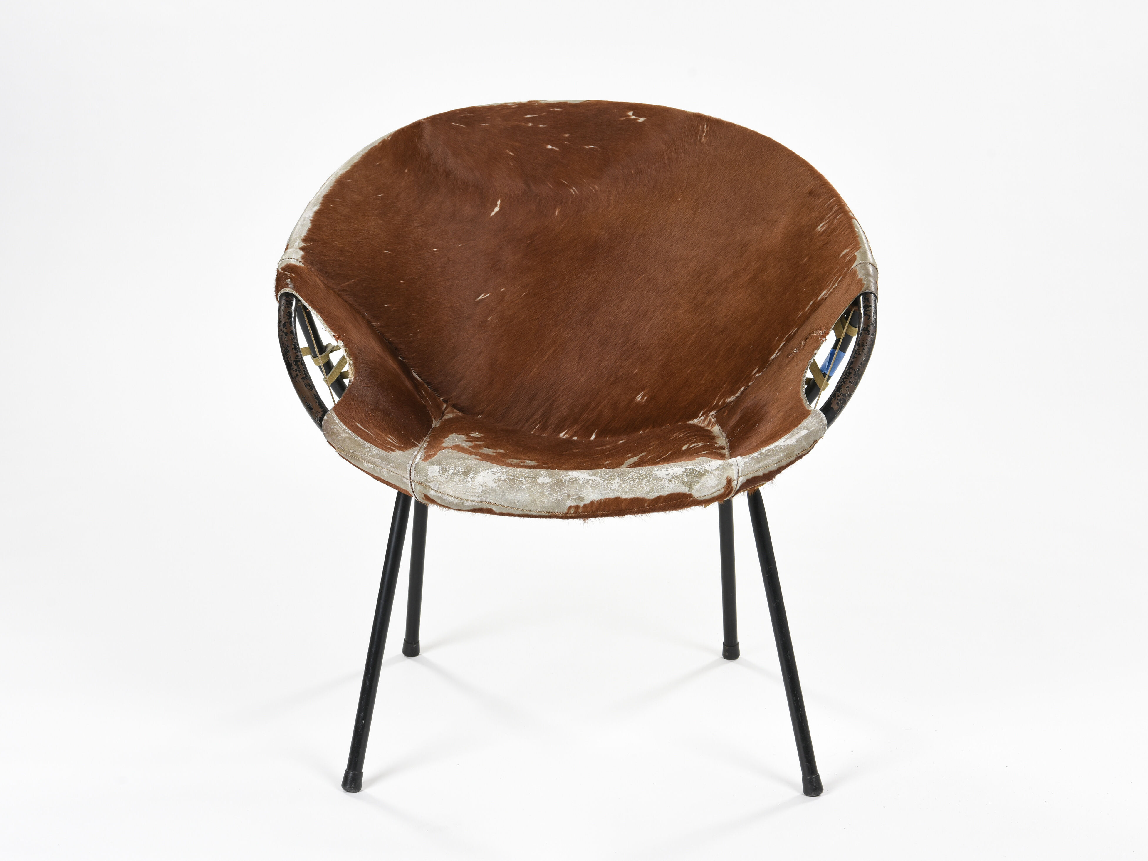 Cowhide armchair, circa 1960