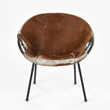Cowhide armchair, circa 1960
