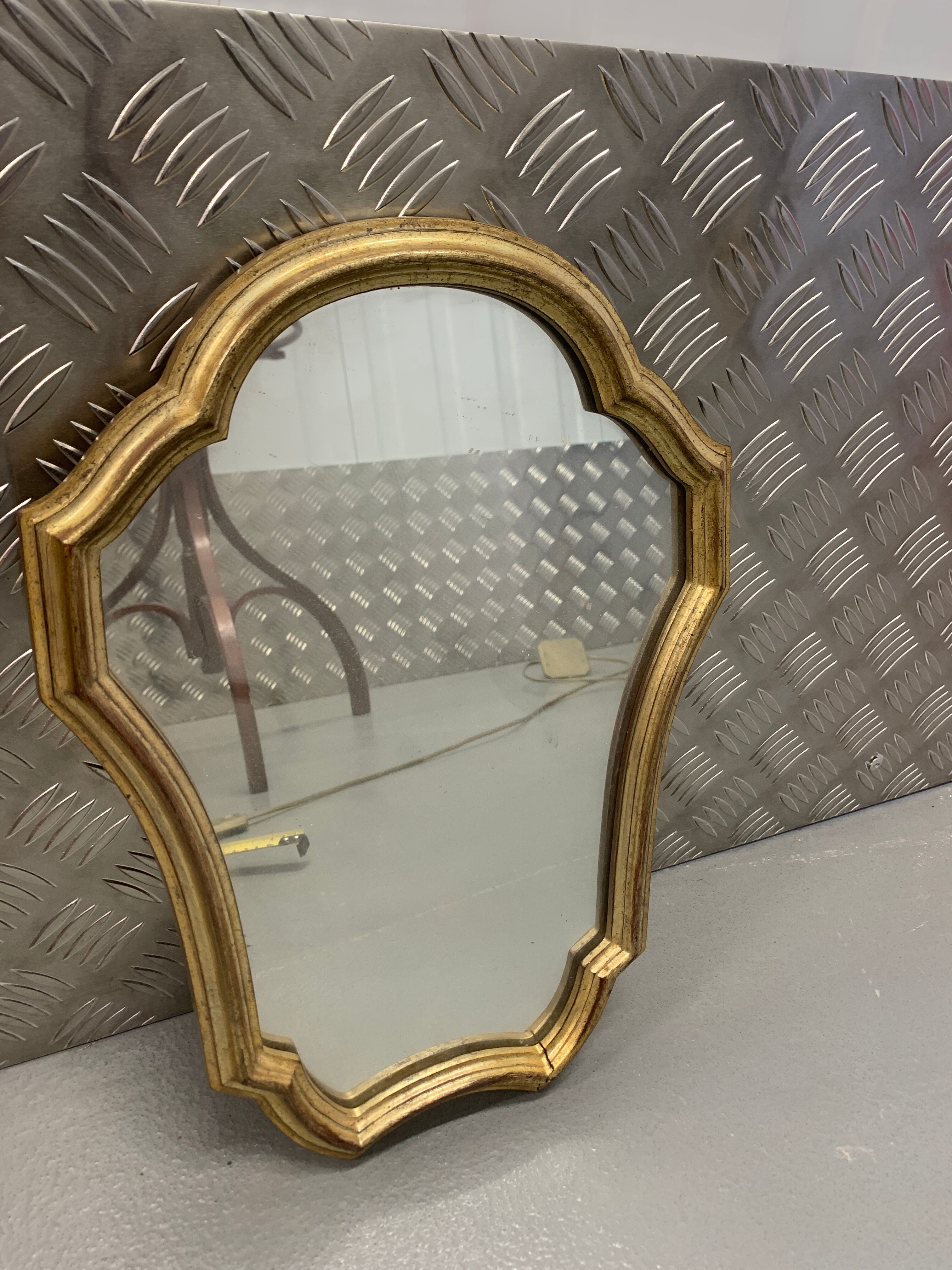 Old mirror in gilded wood - 37x26cm