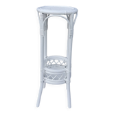 White rattan bamboo plant stand H 75.5 cm