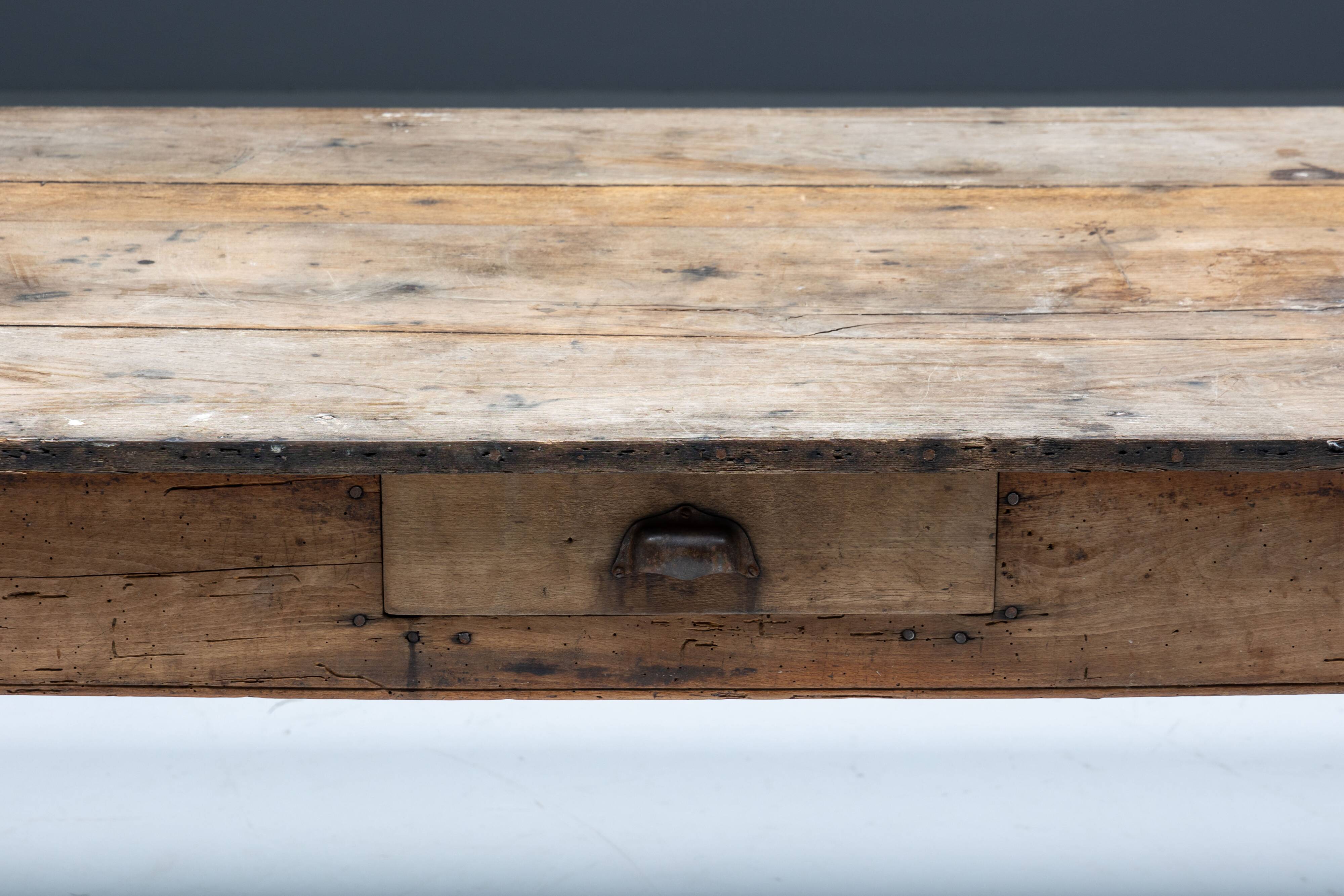 Rural Art Populaire Table, France, 19th Century