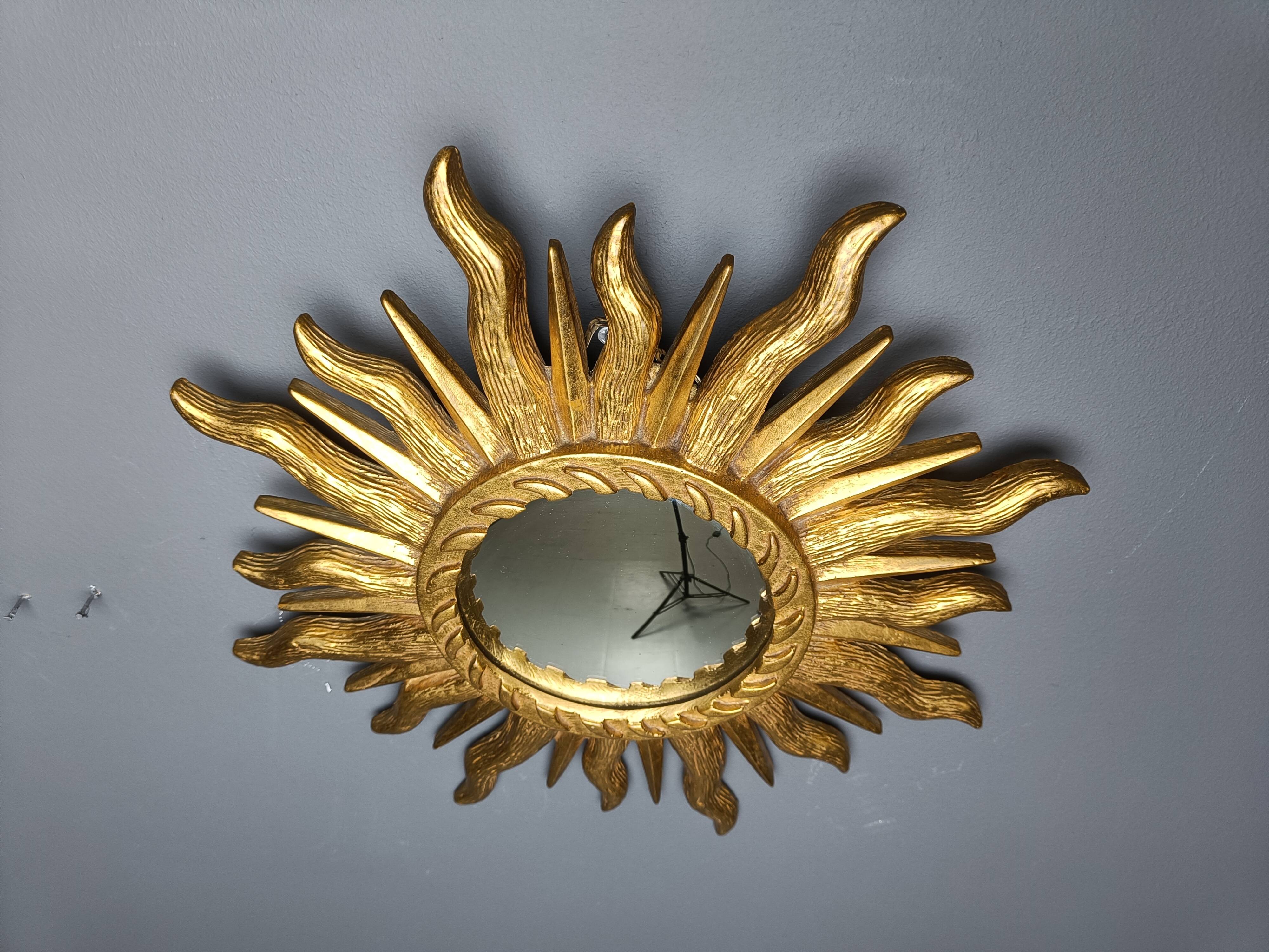 Vintage sunburst mirror, 1960s