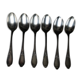 6 cuillères à café en métal argenté