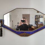 Blue art deco mirror 20/30 years - 70x40cm