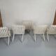 Lot 5 garden armchairs in vintage white wood