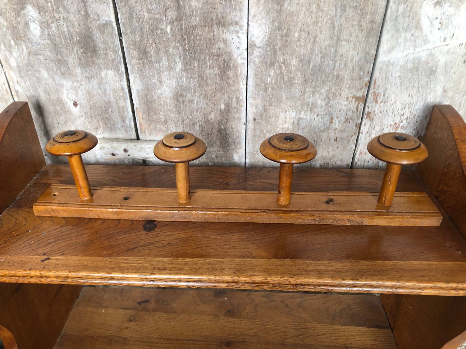 Old turned wooden coat hook