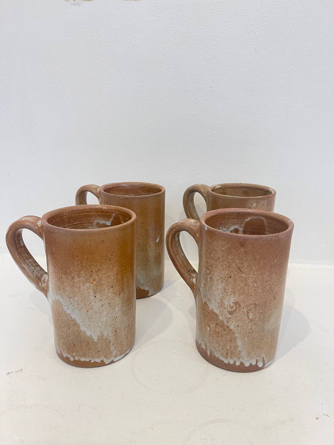 Set of 4 stoneware mugs – 1970s design