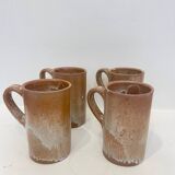 Set of 4 stoneware mugs – 1970s design