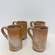 Set of 4 stoneware mugs – 1970s design