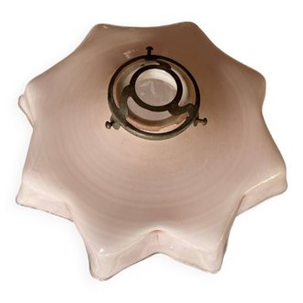 Vintage scalloped opaline pendant light