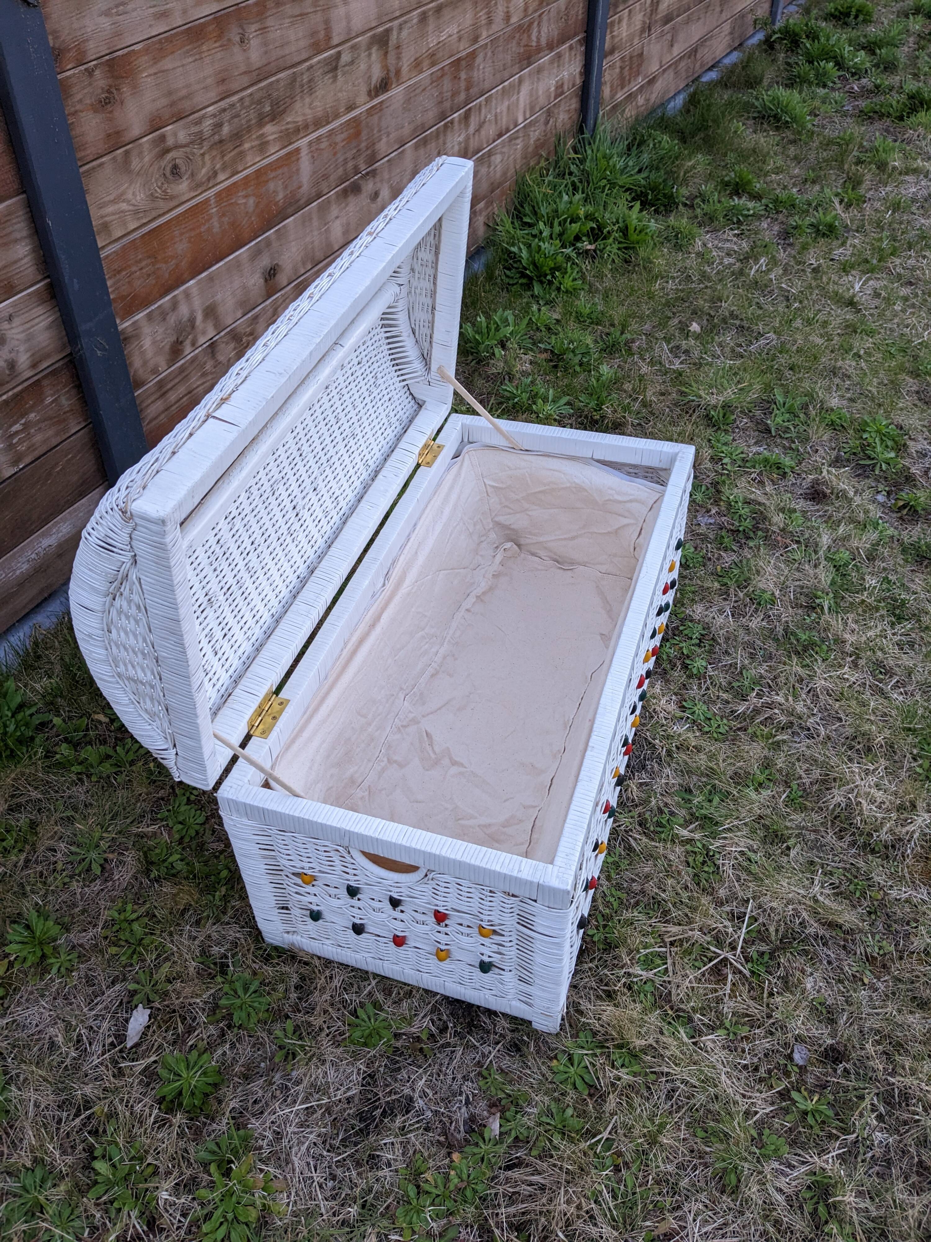 Vintage wicker chest shabby chic