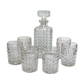 Whisky decanter and its 6 glasses
