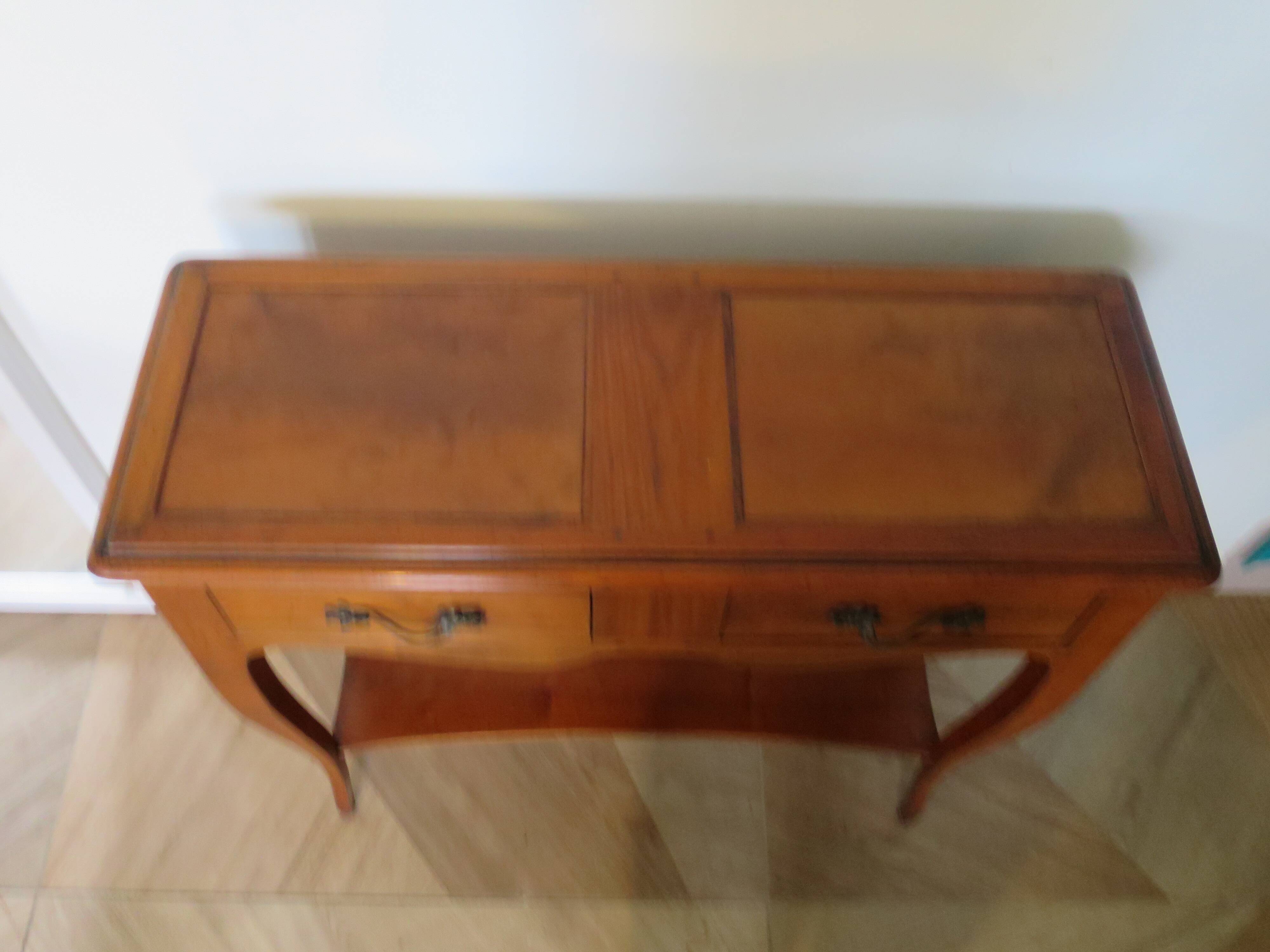Cherry console with 2 drawers - Louis XV style - cherry wood