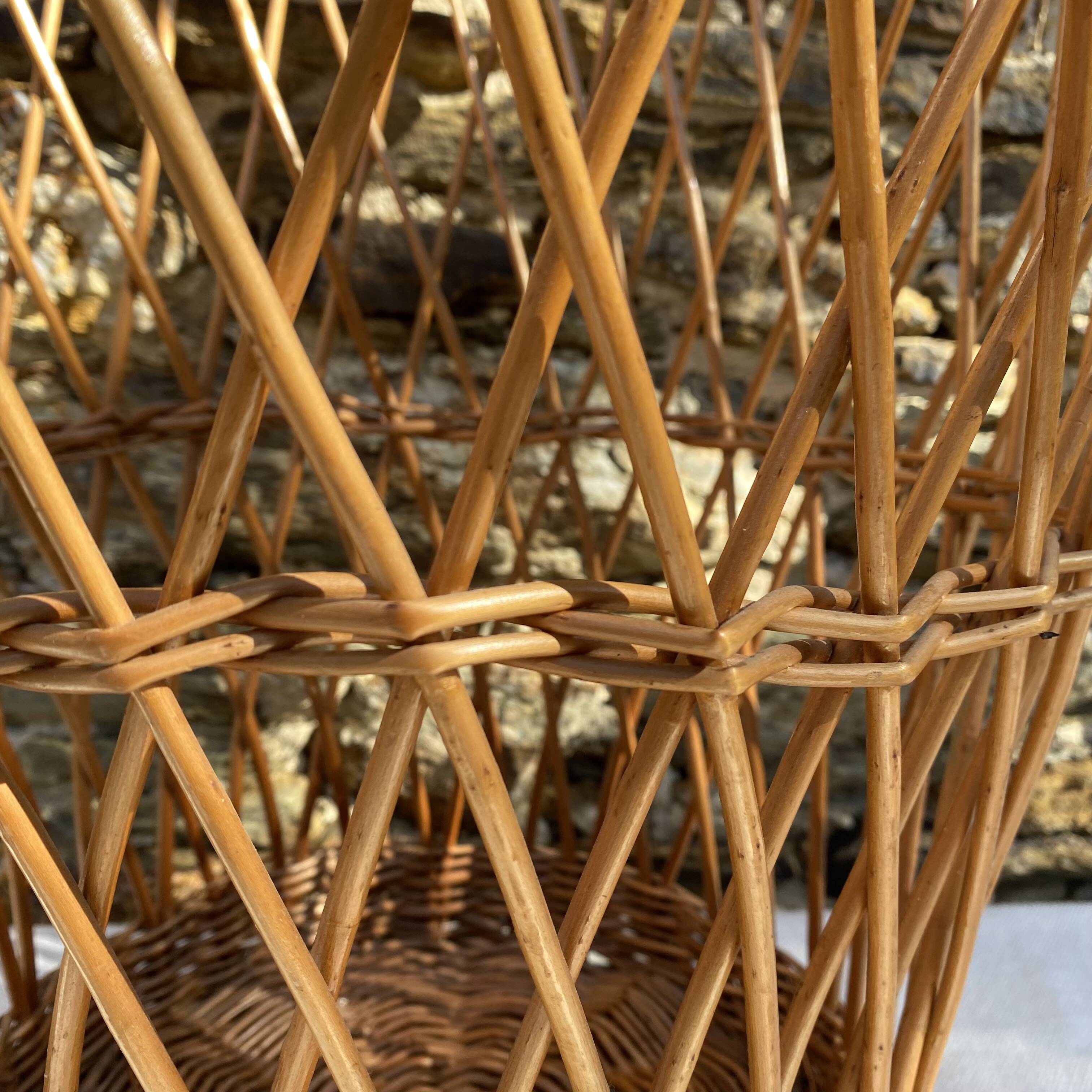 Panier haut vintage en osier