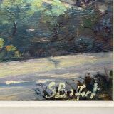 Painting by georges baffert, village of aspremont (near nice) provence