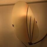 Pair of vintage 1960s opaline brass petal wall lights - 21 cm