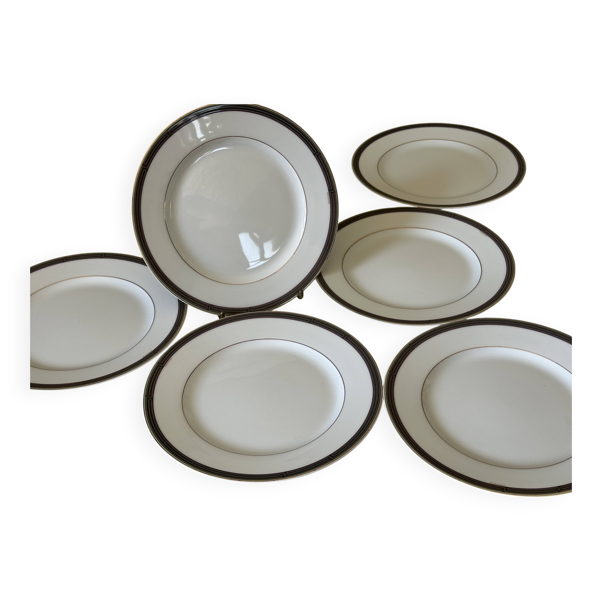 6 Christofle dessert plates, vintage Parma model