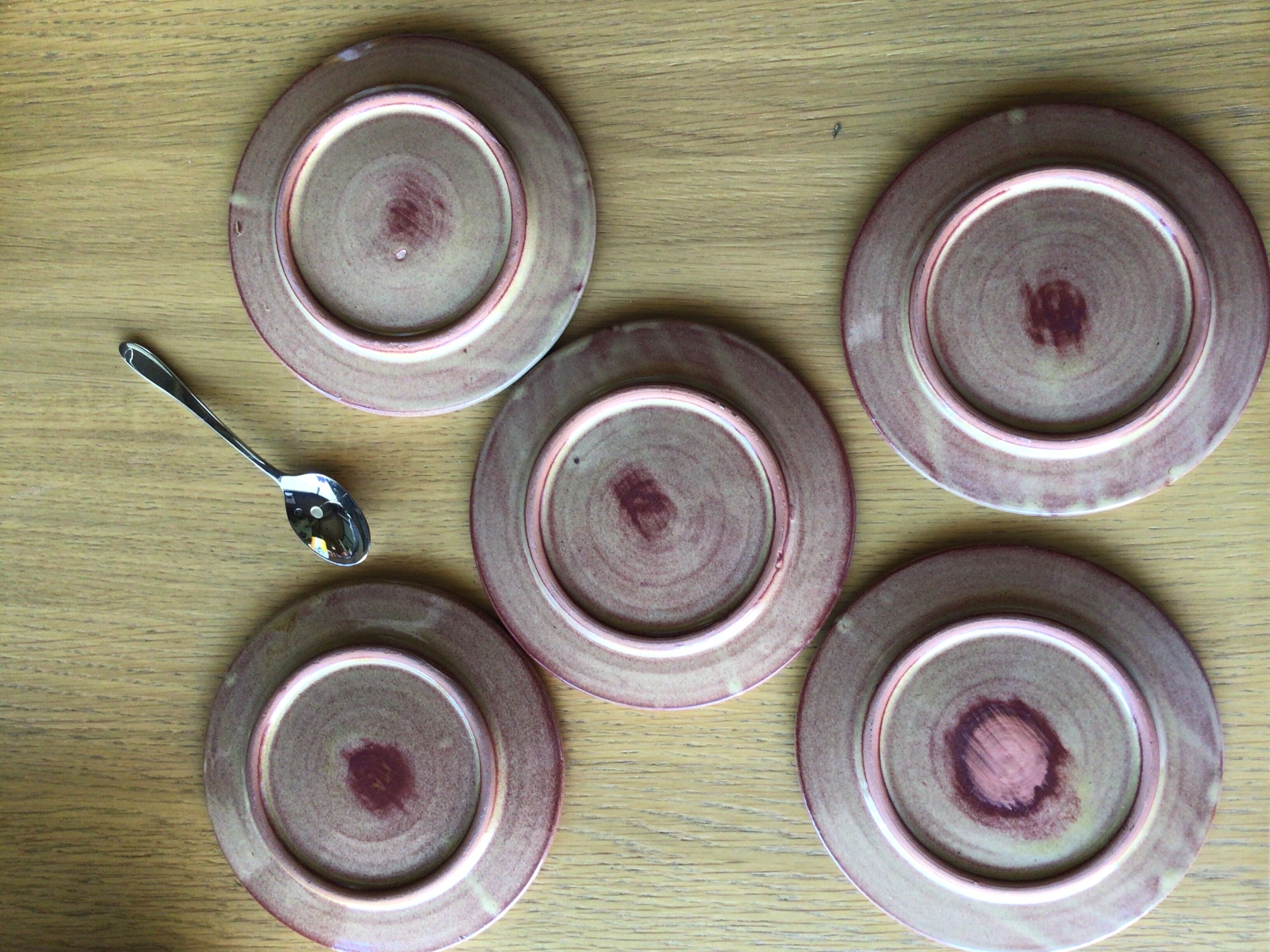 5 Cups Vallauris artisanal red brown terracotta