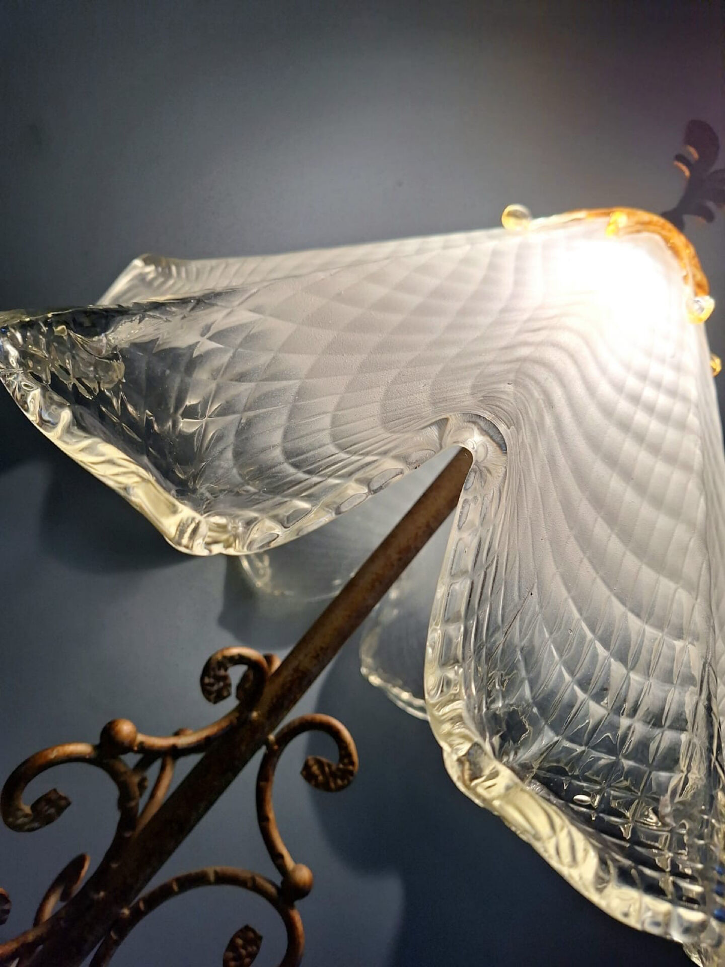 Large vintage Murano lamp, antique design light fixture.