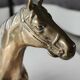 Sculpture Cheval vintage en position d arrêt/observation, en laiton massif. 23 x 19 cm