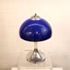 Vintage blue acrylic and chrome mushroom table lamp - Germany Space Age