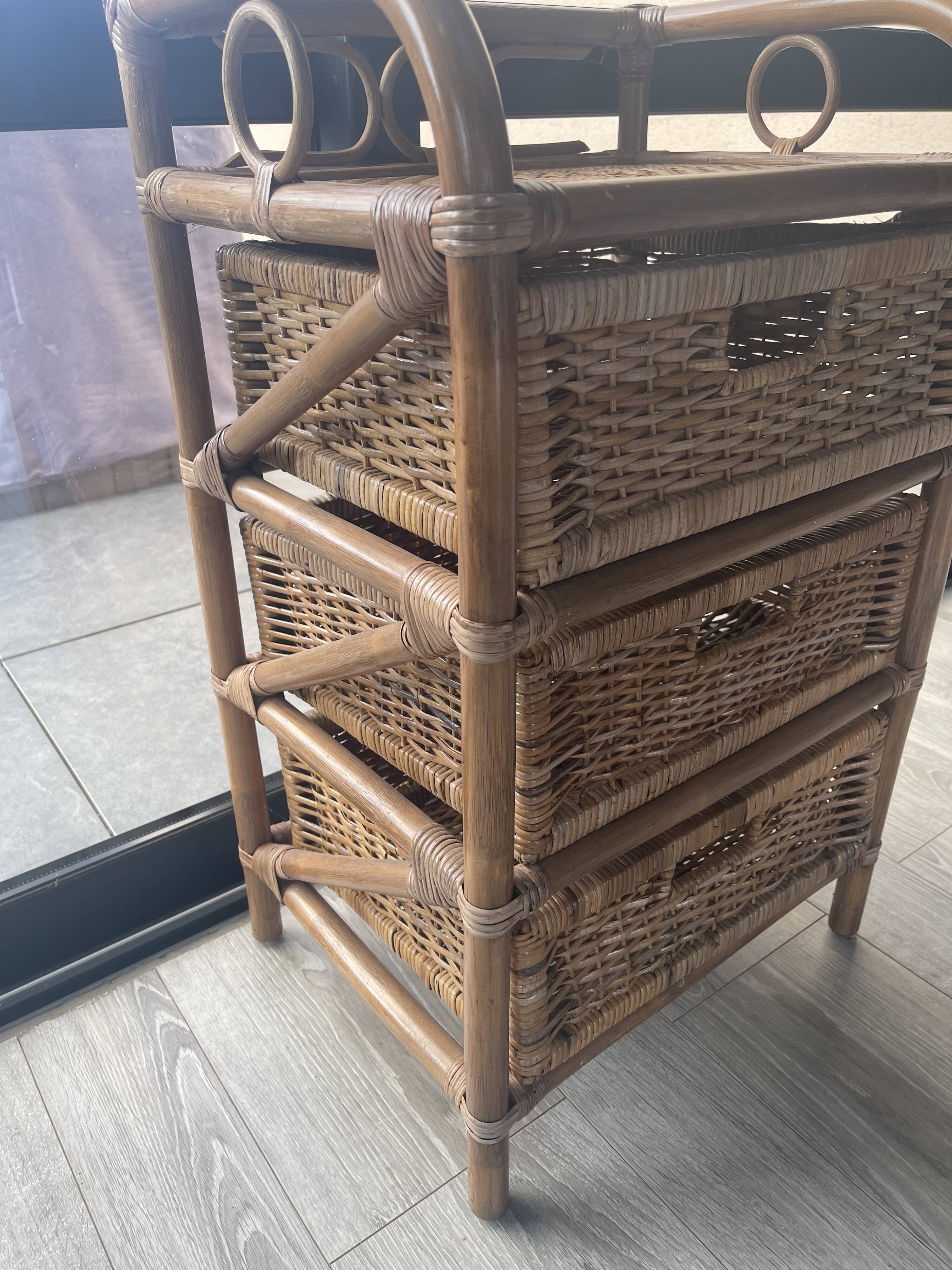 Rattan chest of drawers/bedside table