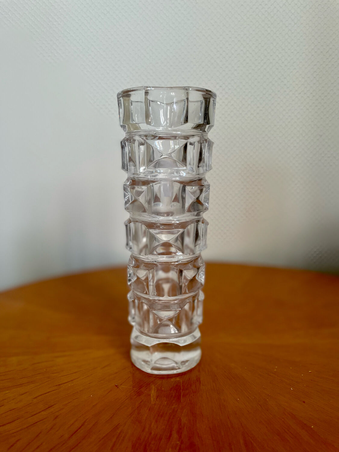 Vintage glass crystal vase 1950