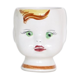 Vintage flower pot face, ceramic