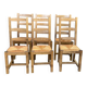 6 Baumann Scandinavian chairs in solid wood and straw