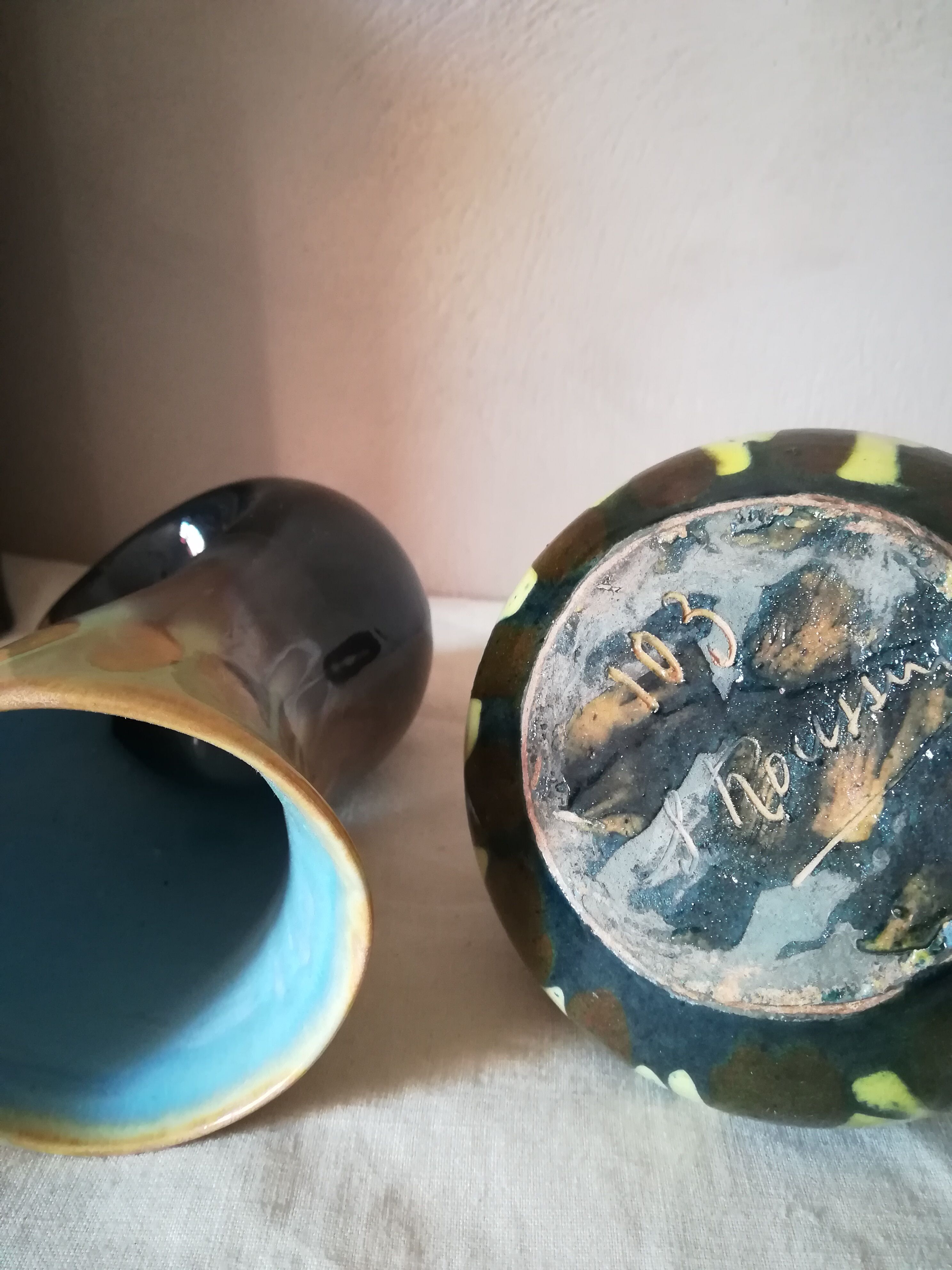 Duo of ceramic vases