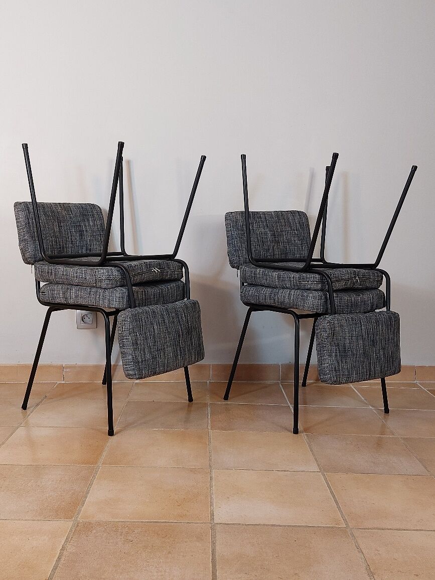 Set de 4 chaises design André Simard, édition Airborne, 1960