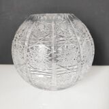 Cut crystal ball vase